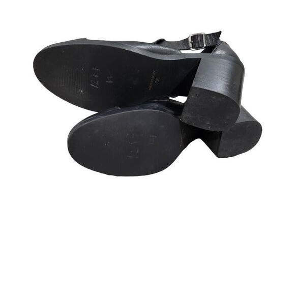 Office London Cutout Black Chunky Heel Booties Ankle Leather Sz 39 - Picture 5 of 6